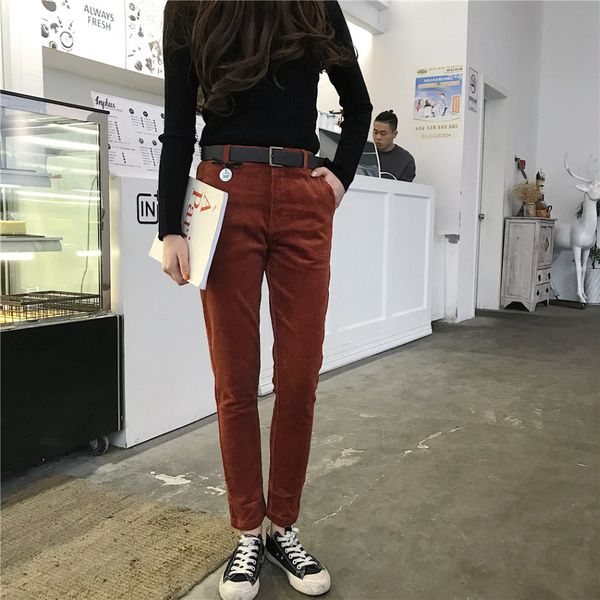 2018 women corduroy pants ankle-length female casual pants skinny pencil mid waist solid sashes orange green drop shipping, Black;white
2018 women corduroy pants ankle-length female casual pants skinny pencil mid waist solid sashes orange green drop shipping, Black;white