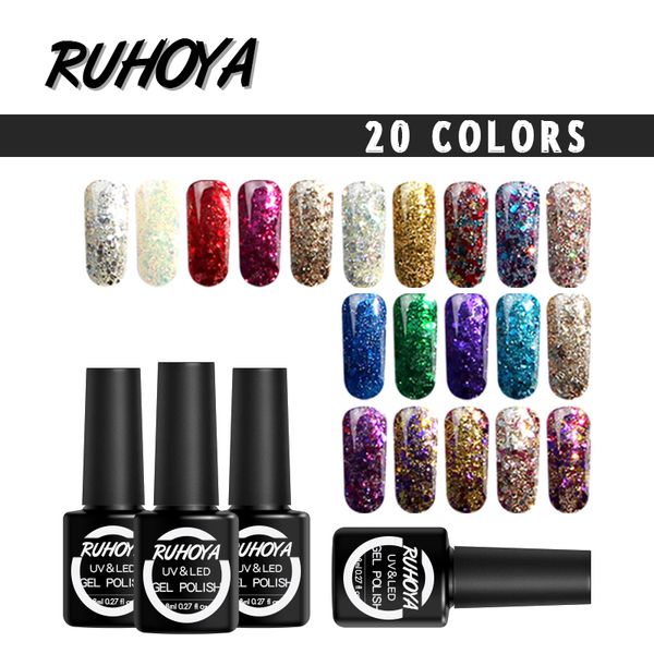 ruhoya sequins gel lacquer uv nail art manicure gel varnish soak off paint hybrid 8ml diamond glitter nail polish, Red;pink
ruhoya sequins gel lacquer uv nail art manicure gel varnish soak off paint hybrid 8ml diamond glitter nail polish, Red;pink