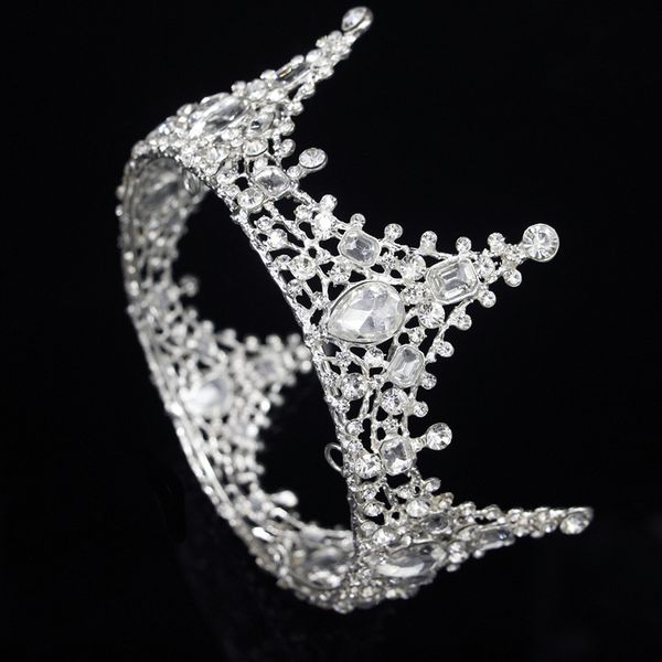 fashion luxury silver clear crystal full round wedding pageant crown princess bridal prom tiara for women hair accessories, Golden;white
fashion luxury silver clear crystal full round wedding pageant crown princess bridal prom tiara for women hair accessories, Golden;white