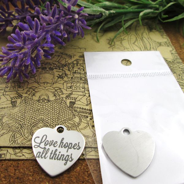 40pcs--"love hopes all things"stainless steel charms more style for choosing diy charms pendants for necklace, Bronze;silver
40pcs--"love hopes all things"stainless steel charms more style for choosing diy charms pendants for necklace, Bronze;silver
