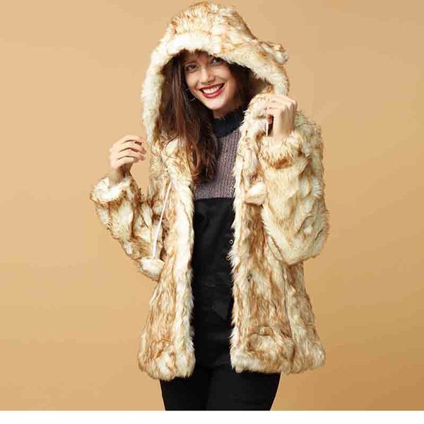 cute style women's winter warm fuzzy ball designed ears hooded faux fur thick coat pockets matching out wear beige ta02800097, Black
cute style women's winter warm fuzzy ball designed ears hooded faux fur thick coat pockets matching out wear beige ta02800097, Black