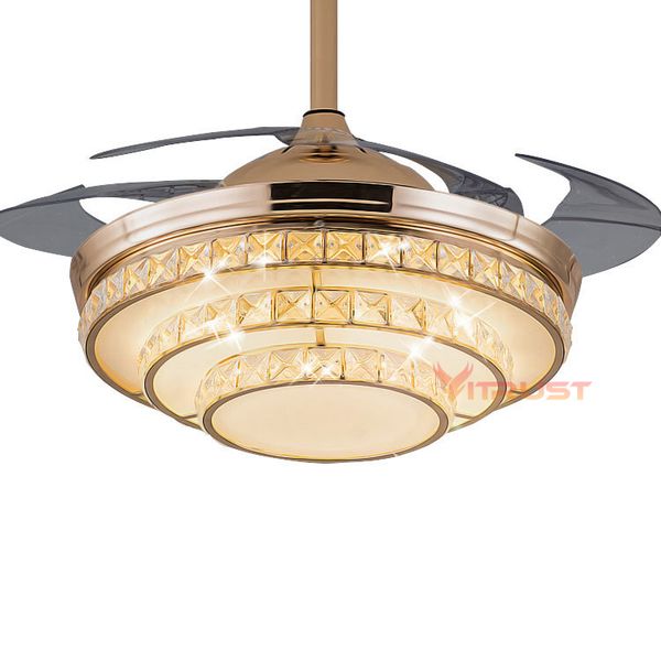 Cry tal led ceiling fan lamp 42 inch invi ible ceiling fan light with remote control 4 blade
Cry tal led ceiling fan lamp 42 inch invi ible ceiling fan light with remote control 4 blade