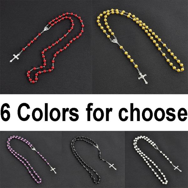 6 styles glass pearl catholic holy rosary bead christian gift cross necklace pretty chain sweater chain support fba drop shipping h357q, Silver
6 styles glass pearl catholic holy rosary bead christian gift cross necklace pretty chain sweater chain support fba drop shipping h357q, Silver