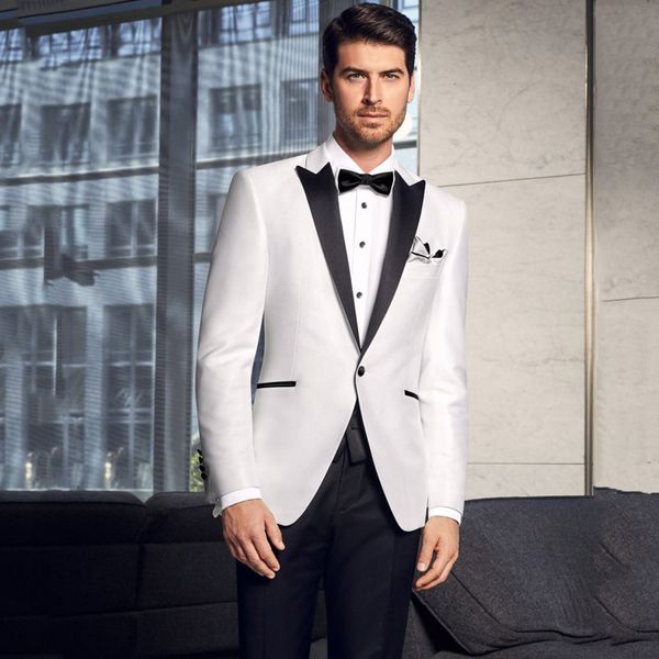 latest designs white groom tuxedos men suits black pants peaked lapel wedding suits slim fit groomsmen suit man blazers jacket 2 pieces, Black;gray
latest designs white groom tuxedos men suits black pants peaked lapel wedding suits slim fit groomsmen suit man blazers jacket 2 pieces, Black;gray
