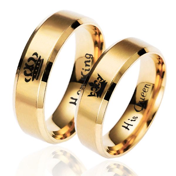 6mm gold ring her queen her king fashion jewelry dating for couples stainless steel women and men, Golden;silver
6mm gold ring her queen her king fashion jewelry dating for couples stainless steel women and men, Golden;silver