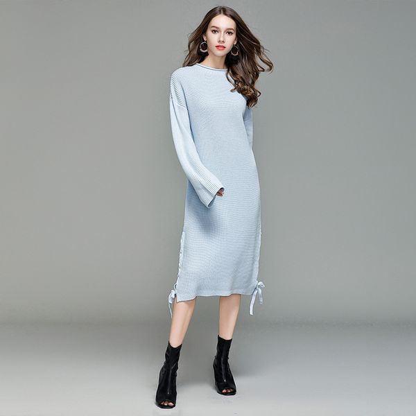 sweater women dress autumn and winter new korean style loose knitted dress women's long sweater women 2018 winter female, White
sweater women dress autumn and winter new korean style loose knitted dress women's long sweater women 2018 winter female, White