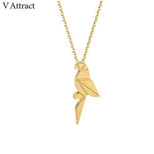 whole salev attract 2018 fashion jewelry stainless steel collier feminina cute origami parrot necklace gold silver ketting choker
whole salev attract 2018 fashion jewelry stainless steel collier feminina cute origami parrot necklace gold silver ketting choker