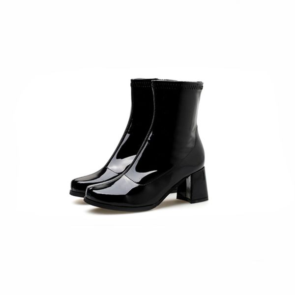 new women thick high heels zipper ankle boots fashion round toe rain boots woman patent leather autumn boots purple shoes, Black;red
new women thick high heels zipper ankle boots fashion round toe rain boots woman patent leather autumn boots purple shoes, Black;red