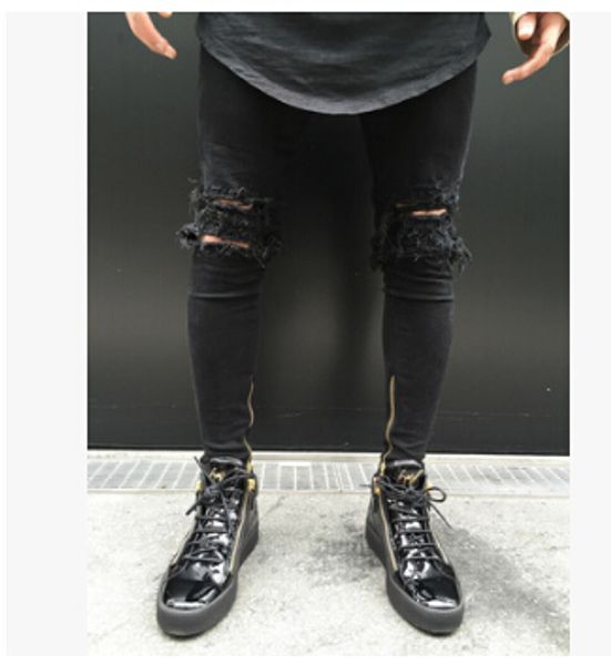 black pants mens clothing fashion holes washed biker jeans zippers design long pencil pants male trousers, Blue
black pants mens clothing fashion holes washed biker jeans zippers design long pencil pants male trousers, Blue