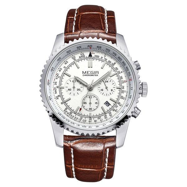 men's watch multi-function three-eye men's watch belt waterproof sports quartz, Slivery;brown
men's watch multi-function three-eye men's watch belt waterproof sports quartz, Slivery;brown