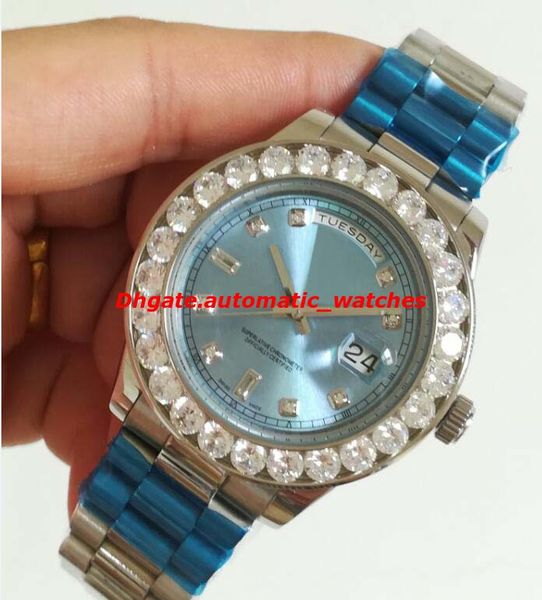 luxury watches ice blue roman dial bigger diamond bezel watch chest 43mm automatic fashion men's watch wristwatch, Slivery;brown
luxury watches ice blue roman dial bigger diamond bezel watch chest 43mm automatic fashion men's watch wristwatch, Slivery;brown