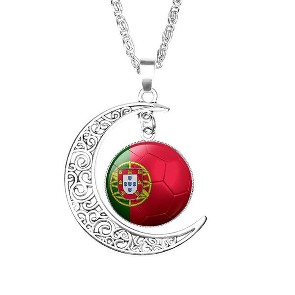 

2018 russia world cup fan jewelry,national flag football time precious stone crescent pendant,brazil mexico belgium spain necklace souvenirs