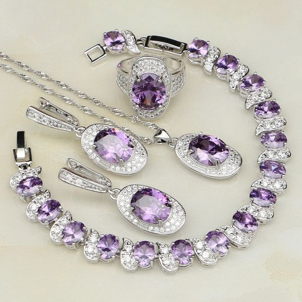 purple cubic zirconia white cz 925 sterling silver bridal jewelry sets for women wedding earrings/pendant/necklace/bracelet/ring
purple cubic zirconia white cz 925 sterling silver bridal jewelry sets for women wedding earrings/pendant/necklace/bracelet/ring