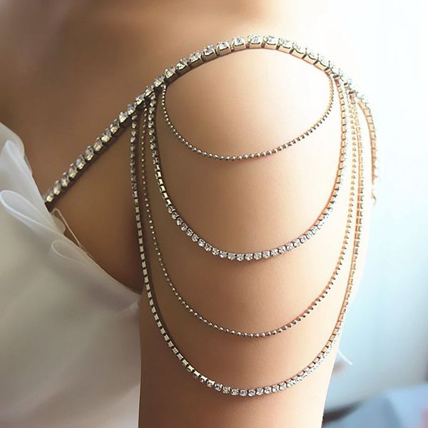 whole sale2pcs/pairs 4 rows bridal shoulder chain bra straps rhinestone crystal shoulder strap wedding party chains jewelry, Silver
whole sale2pcs/pairs 4 rows bridal shoulder chain bra straps rhinestone crystal shoulder strap wedding party chains jewelry, Silver