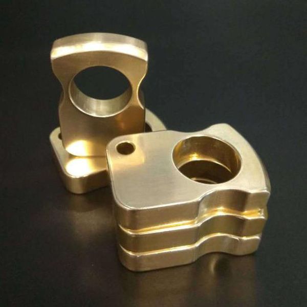 

new brass edc single finger knuckle duster ring outdoor self-defense multi-functional ring anti-wolf gear mirror polished knuckles buckle