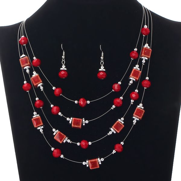 new arrival luxurious silver color multilayer african beads necklace earrings women exquisite jewelry set
new arrival luxurious silver color multilayer african beads necklace earrings women exquisite jewelry set