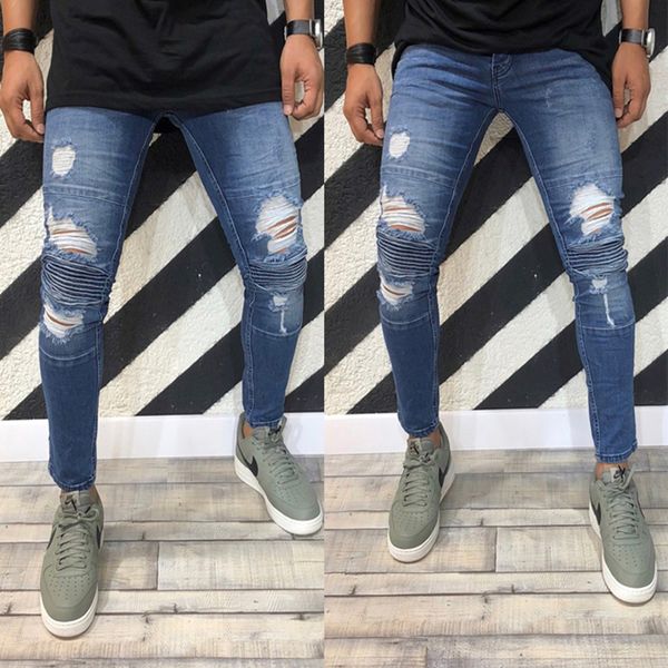 men denim ripped hole slim jeans striped jeans fashion hip hop skinny pencil for men stretch patchwork blue homme
men denim ripped hole slim jeans striped jeans fashion hip hop skinny pencil for men stretch patchwork blue homme