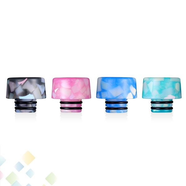 

Newest Epoxy Resin Drip tips Wide Bore 510 dripper tip Mouthpiece For TFV8 Baby Tank 510 Atomizers Ecig with Acrylic packaging DHL Free