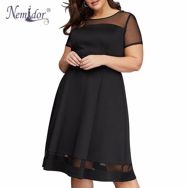 nemidor 2018 women elegant mesh patchwork party a-line dress vintage o-neck plus size 8xl 9xl knee length cocktail swing dress, White;black
nemidor 2018 women elegant mesh patchwork party a-line dress vintage o-neck plus size 8xl 9xl knee length cocktail swing dress, White;black