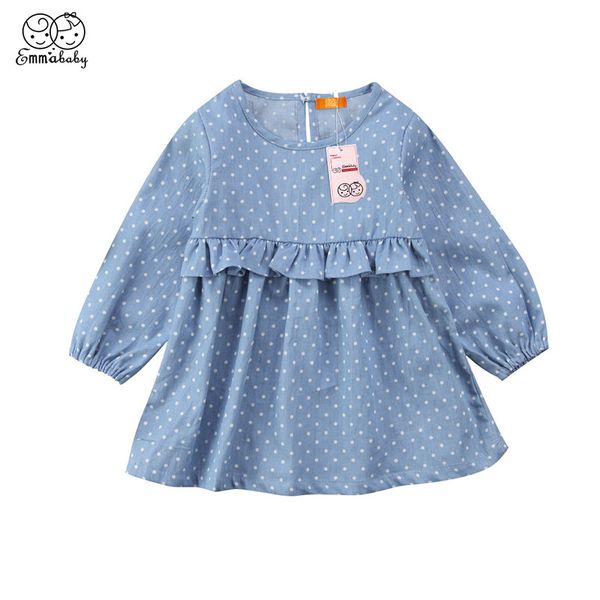 lovely toddler kids newborn baby girls dress denim dot printed clothes ruffle princess party tulle long sleeve dresses, Red;yellow
lovely toddler kids newborn baby girls dress denim dot printed clothes ruffle princess party tulle long sleeve dresses, Red;yellow