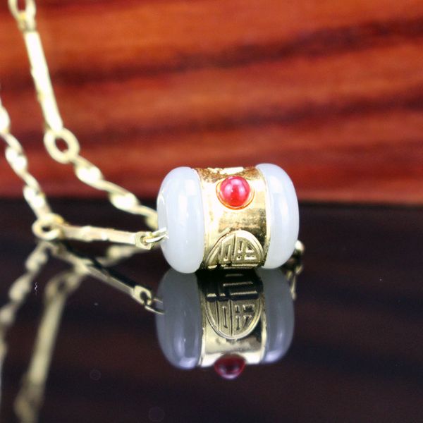 elegant hetian jade necklace pendant white blessing cylindrical fine jewelry male female lucky pendants for men women, Silver
elegant hetian jade necklace pendant white blessing cylindrical fine jewelry male female lucky pendants for men women, Silver