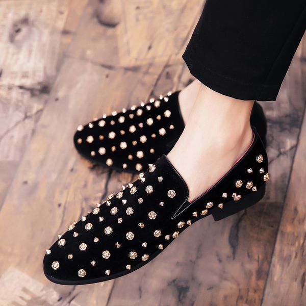 men casual shoes fashion slip-on business banquet oxfords rivet flats formal dress wedding shoes zapatilla hombre, Black
men casual shoes fashion slip-on business banquet oxfords rivet flats formal dress wedding shoes zapatilla hombre, Black