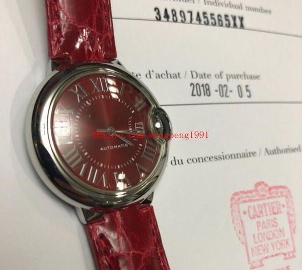 2018 New Ladies Watch 33mm blue Ballon WSBB0022 Stainless Steel Red Dial Leather Strap Bands Automatic Womens Watch Watches
2018 New Ladies Watch 33mm blue Ballon WSBB0022 Stainless Steel Red Dial Leather Strap Bands Automatic Womens Watch Watches
