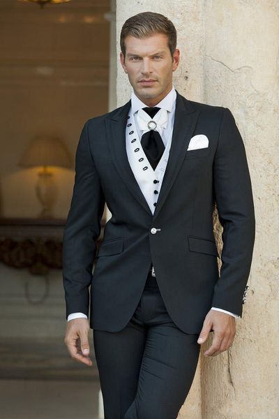 classic design one button black groom tuxedos peak lapel groomsmen mens wedding suits excellent man 3 piece suits(jacket+pants+vest+tie) 91, Black;gray
classic design one button black groom tuxedos peak lapel groomsmen mens wedding suits excellent man 3 piece suits(jacket+pants+vest+tie) 91, Black;gray