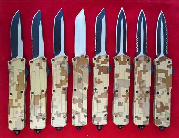 Camo desert Double action out the front auto knives 440C steel Two-tone blade EDC tactical knife Tools with nylon sheath
Camo desert Double action out the front auto knives 440C steel Two-tone blade EDC tactical knife Tools with nylon sheath
