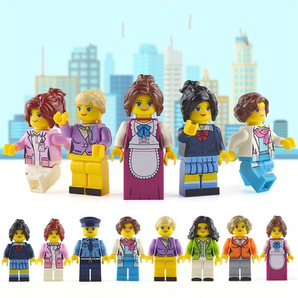 

Собранные блоки мультфильм девушка равномерное серии Коллекция дети интеллект Multiful шаблон мини строительный блок игрушка в подарок 0 61ad Вт