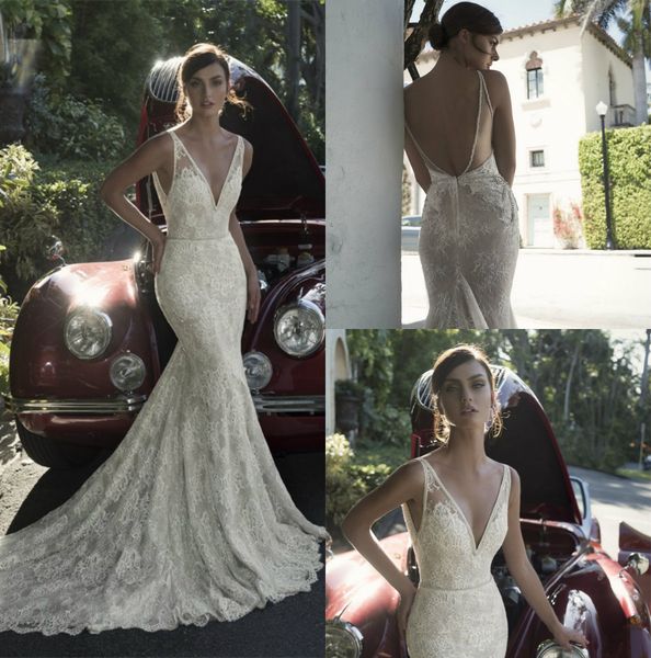 2019 new mermaid wedding dresses deep v neck lace appliques sweep train backless wedding dress pearls plus size vestido de novia, White
2019 new mermaid wedding dresses deep v neck lace appliques sweep train backless wedding dress pearls plus size vestido de novia, White