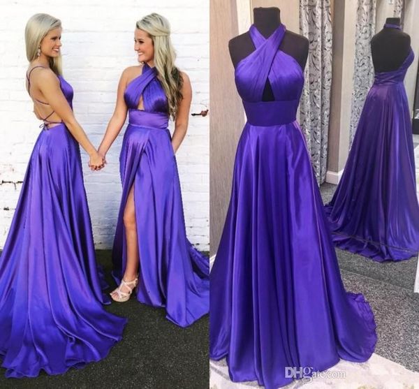 elastic satin prom dresses halter sleeveless back zipper floor length a line evening dress party gowns, Black
elastic satin prom dresses halter sleeveless back zipper floor length a line evening dress party gowns, Black
