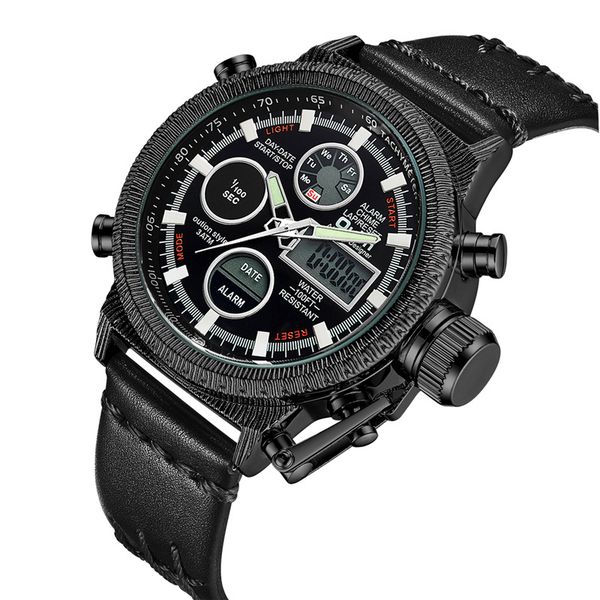 oulm male fashion genuine leather strap wristwatch dual display chronograph alarm calendar quartz watch men sports watches, Slivery;brown
oulm male fashion genuine leather strap wristwatch dual display chronograph alarm calendar quartz watch men sports watches, Slivery;brown