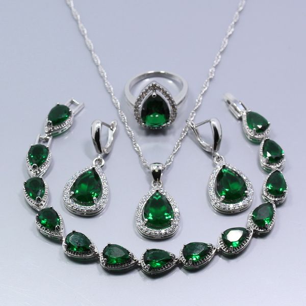 whole salemanny 4pcs women jewelry set water drop green zircon 925 sterling silver earrings ring necklace pendant bracelet gift z62, Slivery;golden
whole salemanny 4pcs women jewelry set water drop green zircon 925 sterling silver earrings ring necklace pendant bracelet gift z62, Slivery;golden