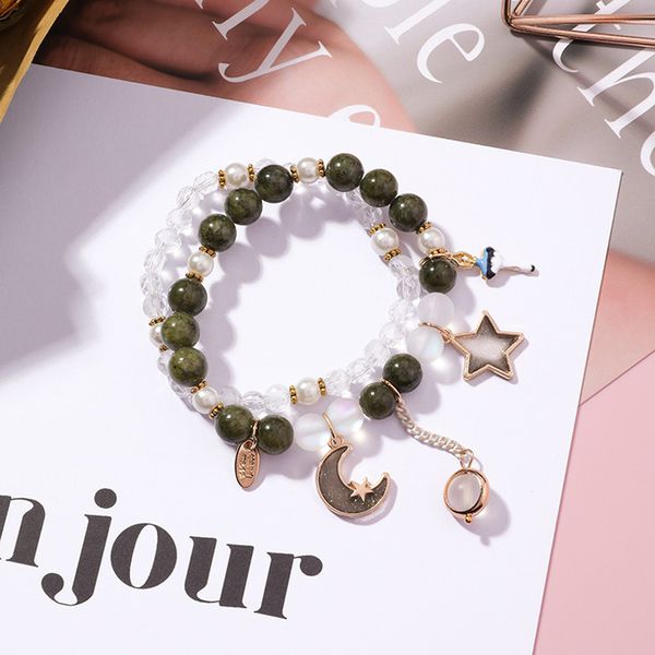 2018 new korean crystal beads double layer bracelet sweet girl star moon luminous beads bracelet for women cute accessories, Black
2018 new korean crystal beads double layer bracelet sweet girl star moon luminous beads bracelet for women cute accessories, Black