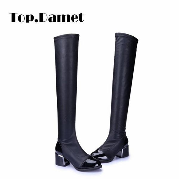 damet women thigh high boots autumn over the knee boot square block heel shoes slip on black motorcycle shoe ladies footwear
damet women thigh high boots autumn over the knee boot square block heel shoes slip on black motorcycle shoe ladies footwear