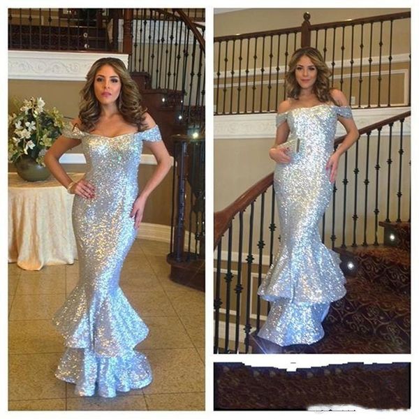 off shoulder sequins 2018 mermaid prom dresses slim zipper ruffles cascading silver sequined party gowns prom wear vestidos de soiree, Black
off shoulder sequins 2018 mermaid prom dresses slim zipper ruffles cascading silver sequined party gowns prom wear vestidos de soiree, Black