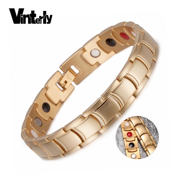 vinterly gold-color energy magnetic bracelet men germanium chain & link bracelets friendship stainless steel bracelet women men, Black
vinterly gold-color energy magnetic bracelet men germanium chain & link bracelets friendship stainless steel bracelet women men, Black