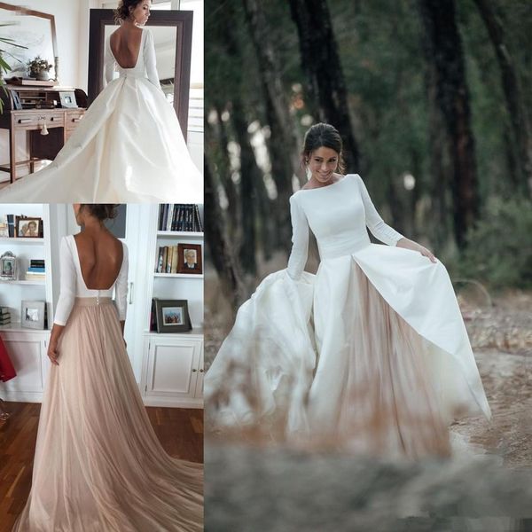 vintage country stain tutu wedding dresses with detachable train 2018 plus size backless long sleeve bohemian garden bridal wedding dress, White
vintage country stain tutu wedding dresses with detachable train 2018 plus size backless long sleeve bohemian garden bridal wedding dress, White