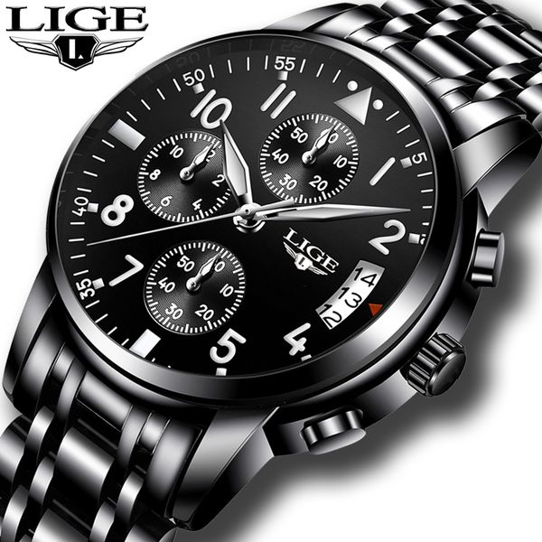 relogio masculino lige mens watches fashion business quartz watch men sport full steel waterproof black clock, Slivery;brown
relogio masculino lige mens watches fashion business quartz watch men sport full steel waterproof black clock, Slivery;brown