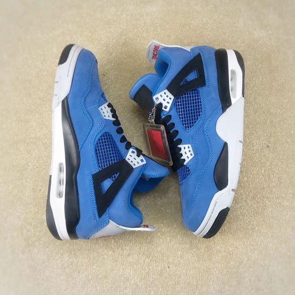 

wholesale new 4 eminem encore men basketball shoes 4s blue suede sports outdoor fashion trainers sneakers with box size 7-13
