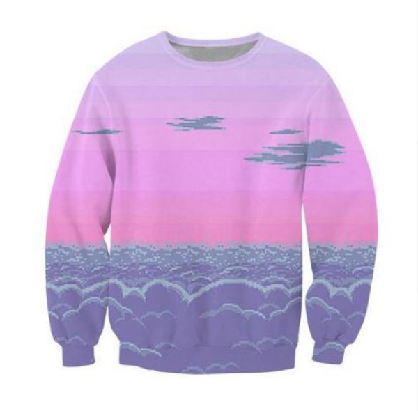 wholesale-fashion crewneck sweatshirt scene of 8-bit clouds vibrant jumper women men fashion clothing sweats hoodies sz010, Black
wholesale-fashion crewneck sweatshirt scene of 8-bit clouds vibrant jumper women men fashion clothing sweats hoodies sz010, Black