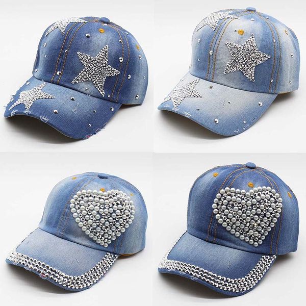cotton denim baseball cap female travel visor hat spring summer heart drilling fashion stars sun protect women hat sale, Blue;gray
cotton denim baseball cap female travel visor hat spring summer heart drilling fashion stars sun protect women hat sale, Blue;gray