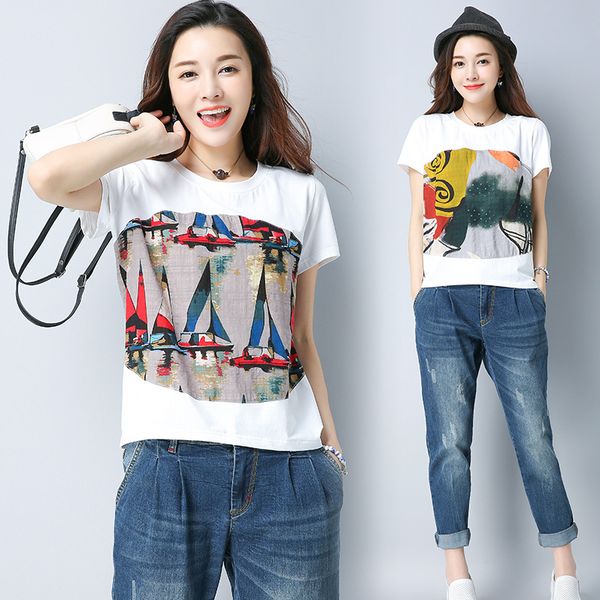 fashionable breathable cotton short sleeved women t shirt 2018 summer round neck t shirt sweet graffiti print female shirts, White
fashionable breathable cotton short sleeved women t shirt 2018 summer round neck t shirt sweet graffiti print female shirts, White
