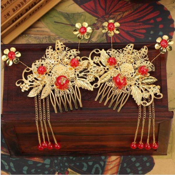 bridal headwear suit chinese style red tassel, ancient dress, qipao accessories, wedding dress accessories, Slivery;golden
bridal headwear suit chinese style red tassel, ancient dress, qipao accessories, wedding dress accessories, Slivery;golden