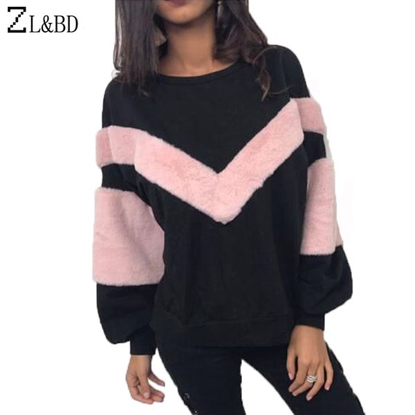 zl&bd fur sleeve patchwork kawaii pullovers hoodies women long sleeve boyfriend sweatshirt dames truien sweat femme za295, Black
zl&bd fur sleeve patchwork kawaii pullovers hoodies women long sleeve boyfriend sweatshirt dames truien sweat femme za295, Black