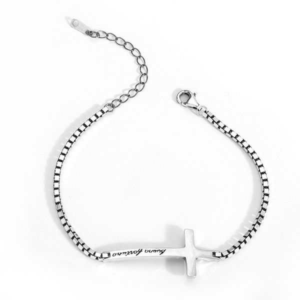 european design cross english letter engraving link chain bracelet retro style black technology men's bracelet jewelry
european design cross english letter engraving link chain bracelet retro style black technology men's bracelet jewelry