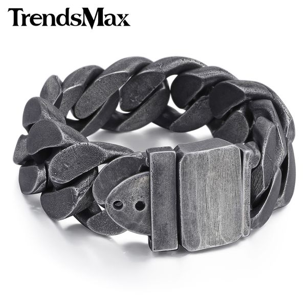 trendsmax 24mm gunmetal men's bracelet 316l stainless steel bracelet for men gift jewelry hb333, Black
trendsmax 24mm gunmetal men's bracelet 316l stainless steel bracelet for men gift jewelry hb333, Black