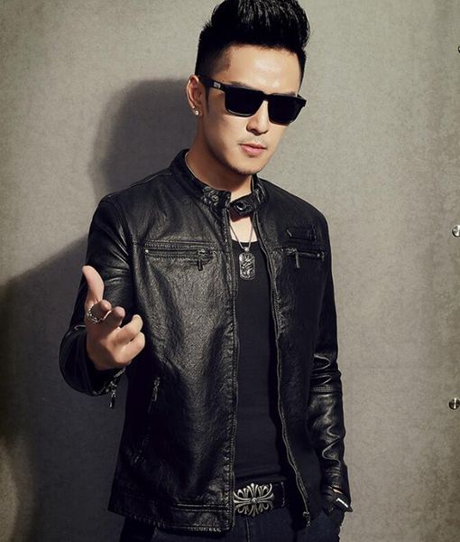 men's spring and autumn korea version of the new boutique personality handsome fashion casual collar wash leather jacket / m-4xl, Black
men's spring and autumn korea version of the new boutique personality handsome fashion casual collar wash leather jacket / m-4xl, Black