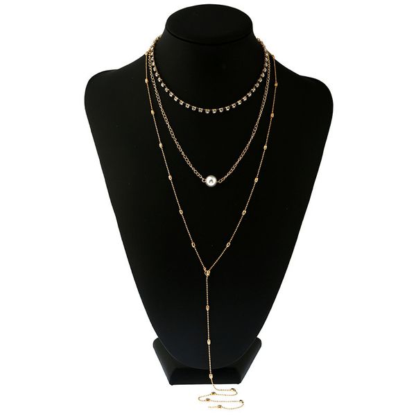new golden necklace multilayer long alloy faux pearl pendant body chain jewelry wholesale, Silver
new golden necklace multilayer long alloy faux pearl pendant body chain jewelry wholesale, Silver